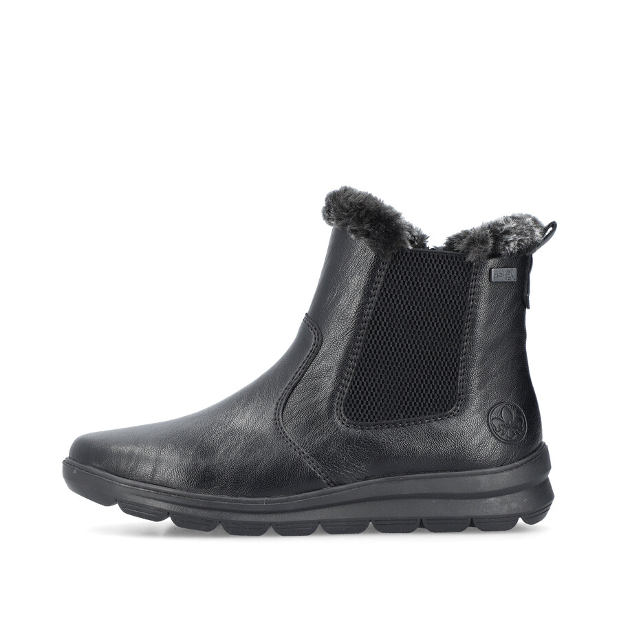 bottes noires à fermeture éclair pour femmes rieker z0061-00