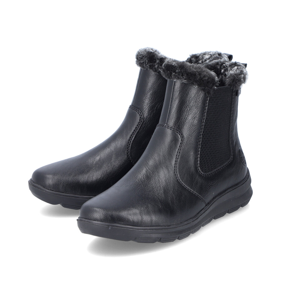 bottes noires à fermeture éclair pour femmes rieker z0061-00