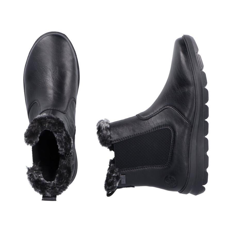 bottes noires à fermeture éclair pour femmes rieker z0061-00