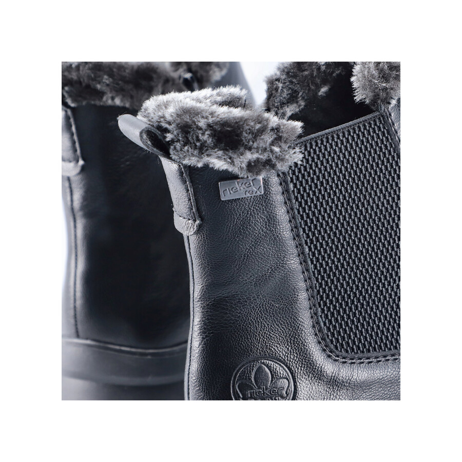 bottes noires à fermeture éclair pour femmes rieker z0061-00