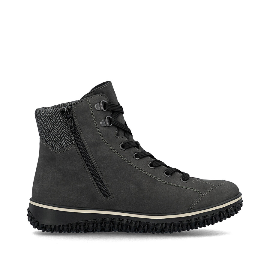 bottes grises à fermeture éclair pour femmes rieker z4251-45