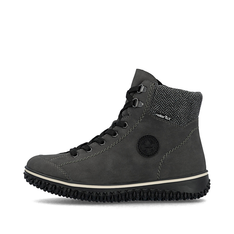 bottes grises à fermeture éclair pour femmes rieker z4251-45