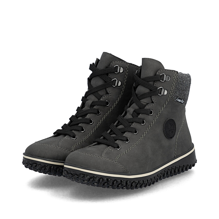 bottes grises à fermeture éclair pour femmes rieker z4251-45