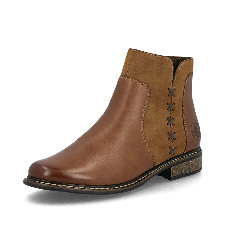 bottes marron à fermeture éclair pour femmes rieker z4951-24