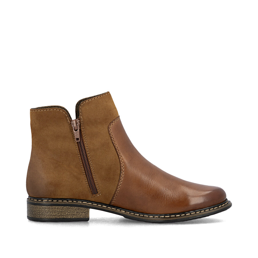 bottes marron à fermeture éclair pour femmes rieker z4951-24