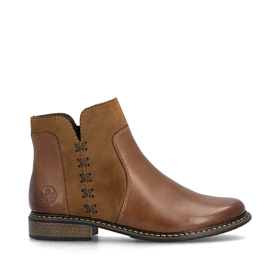 bottes marron à fermeture éclair pour femmes rieker z4951-24