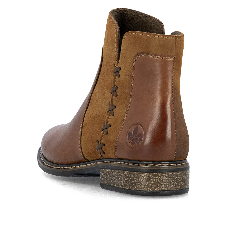 bottes marron à fermeture éclair pour femmes rieker z4951-24