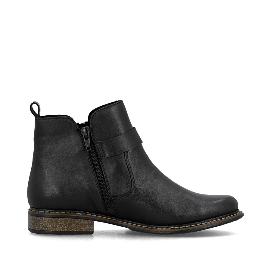 bottes noires à fermeture éclair pour femmes rieker z4959-00