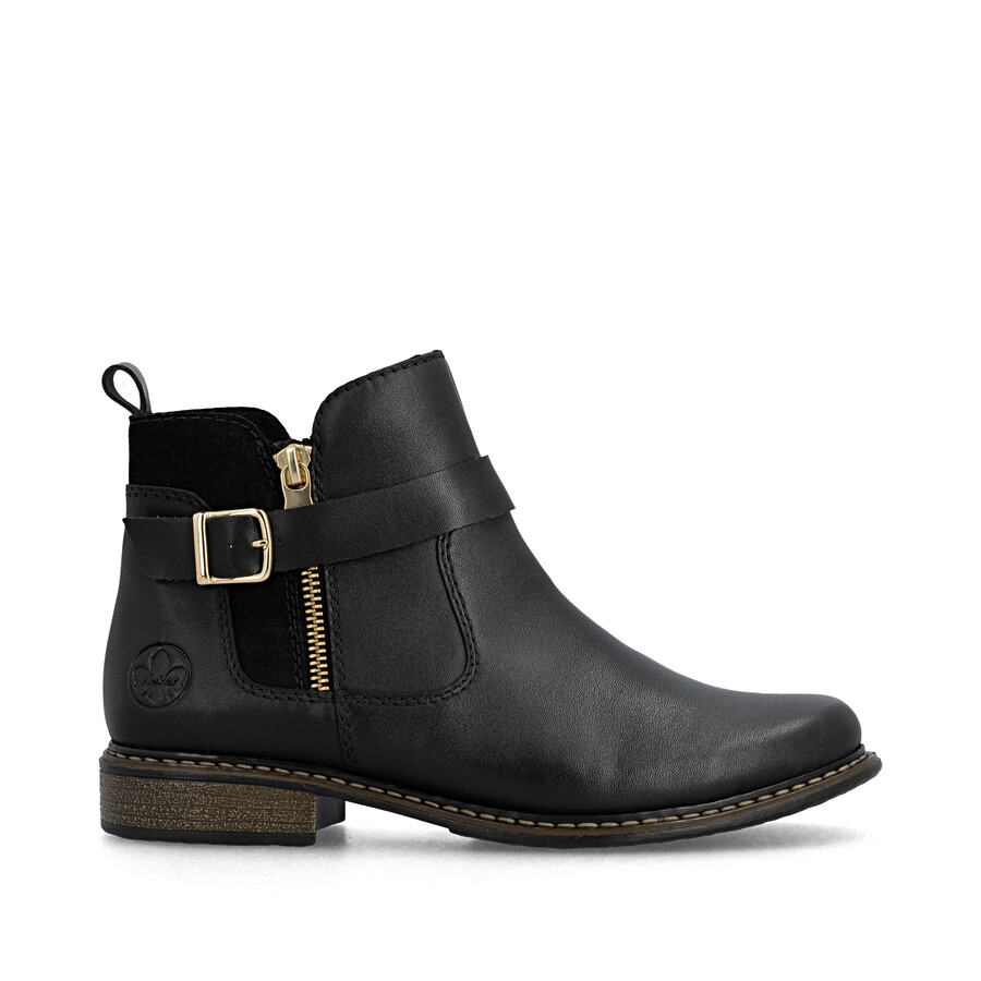 bottes noires à fermeture éclair pour femmes rieker z4959-00