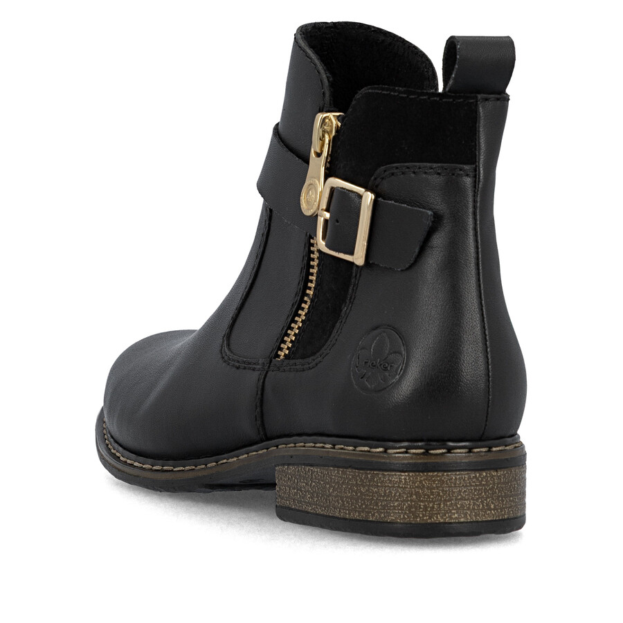 bottes noires à fermeture éclair pour femmes rieker z4959-00
