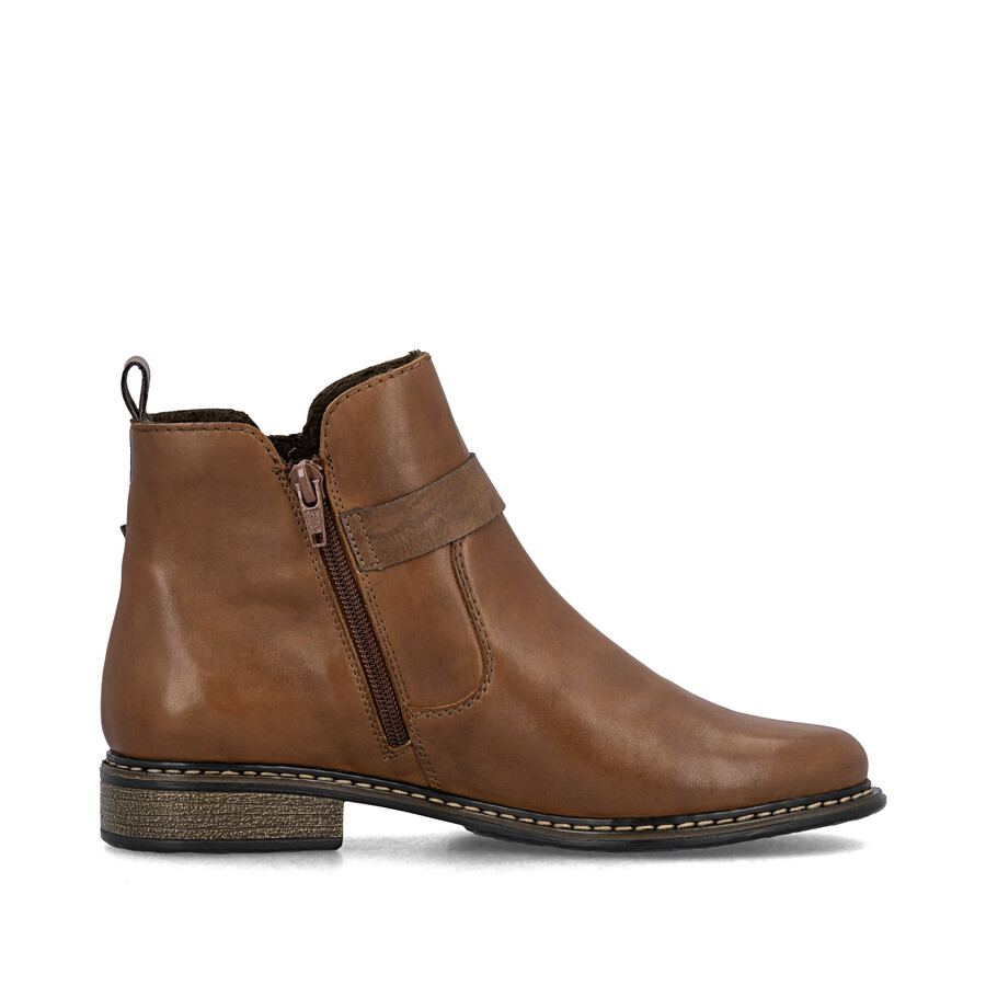 bottes marron à fermeture éclair pour femmes rieker z4959-22