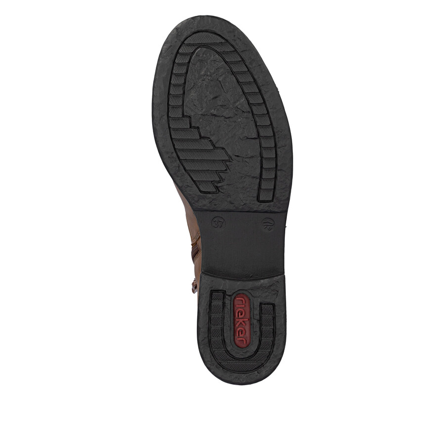 bottes marron à fermeture éclair pour femmes rieker z4959-22