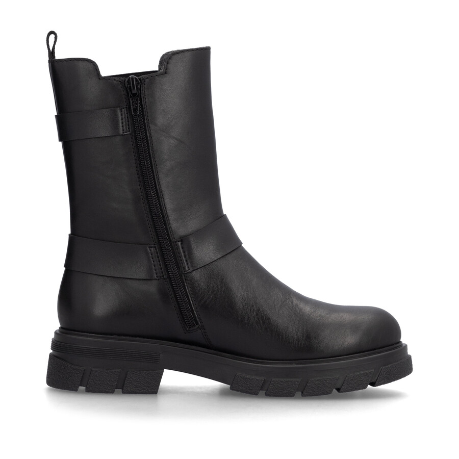 bottes noires à fermeture éclair pour femmes rieker z9177-00