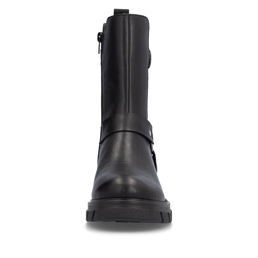 bottes noires à fermeture éclair pour femmes rieker z9177-00