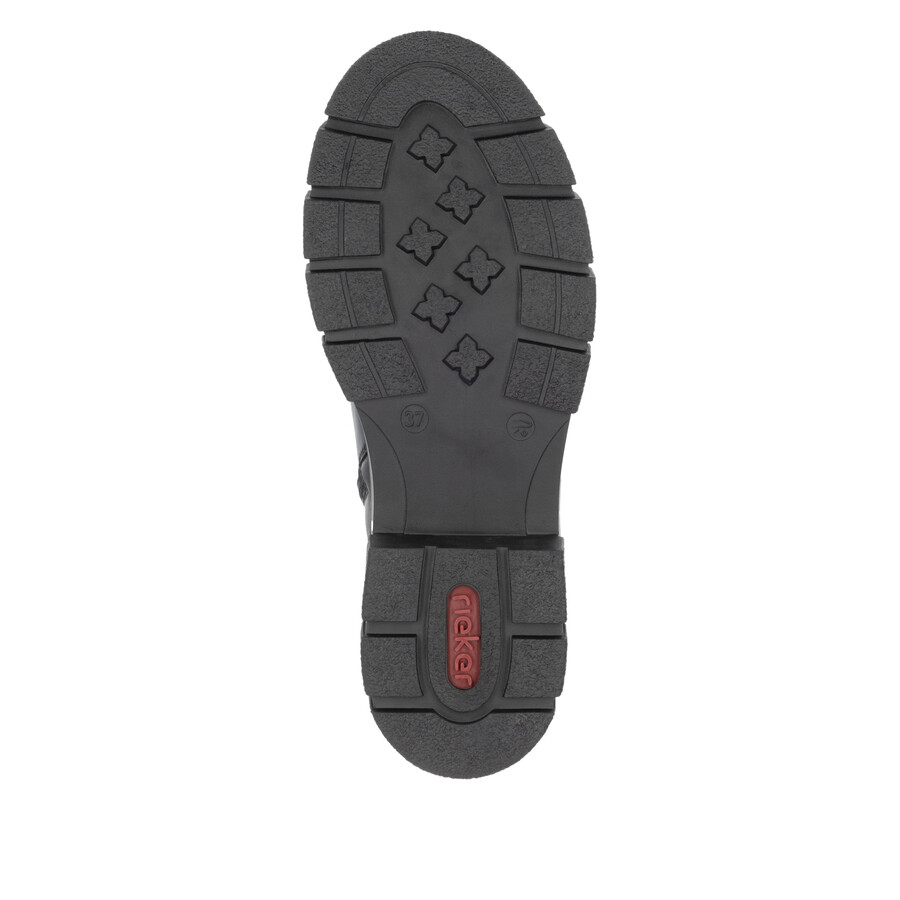bottes noires à fermeture éclair pour femmes rieker z9177-00