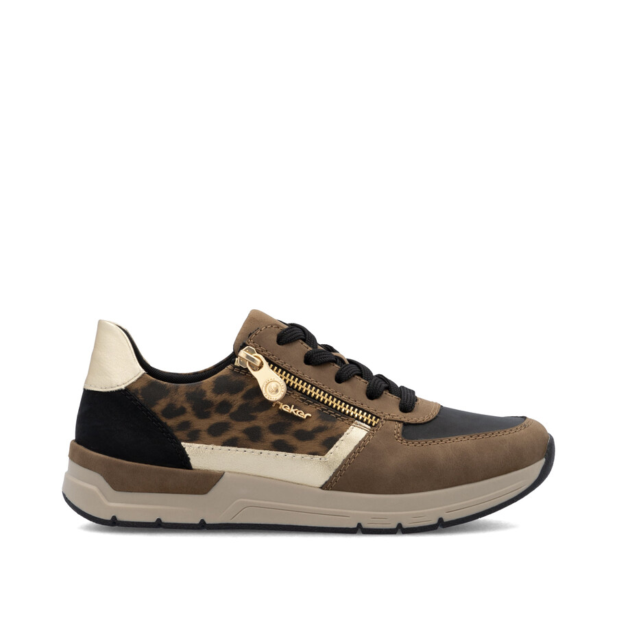 chaussures marron à fermeture éclair pour femmes rieker 58902-24