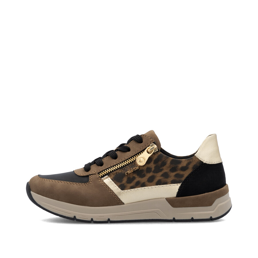 chaussures marron à fermeture éclair pour femmes rieker 58902-24