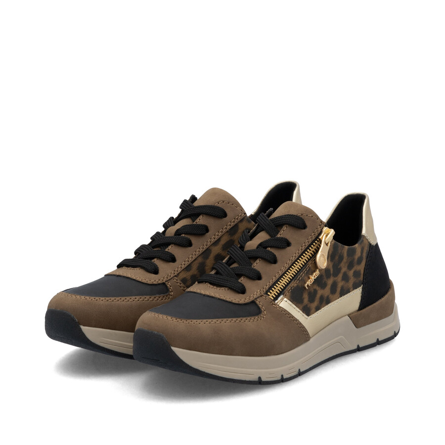chaussures marron à fermeture éclair pour femmes rieker 58902-24
