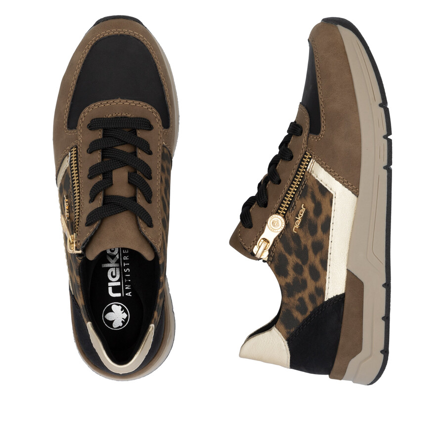 chaussures marron à fermeture éclair pour femmes rieker 58902-24