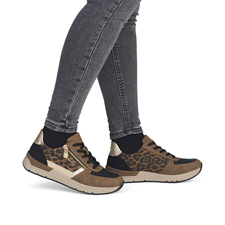 chaussures marron à fermeture éclair pour femmes rieker 58902-24