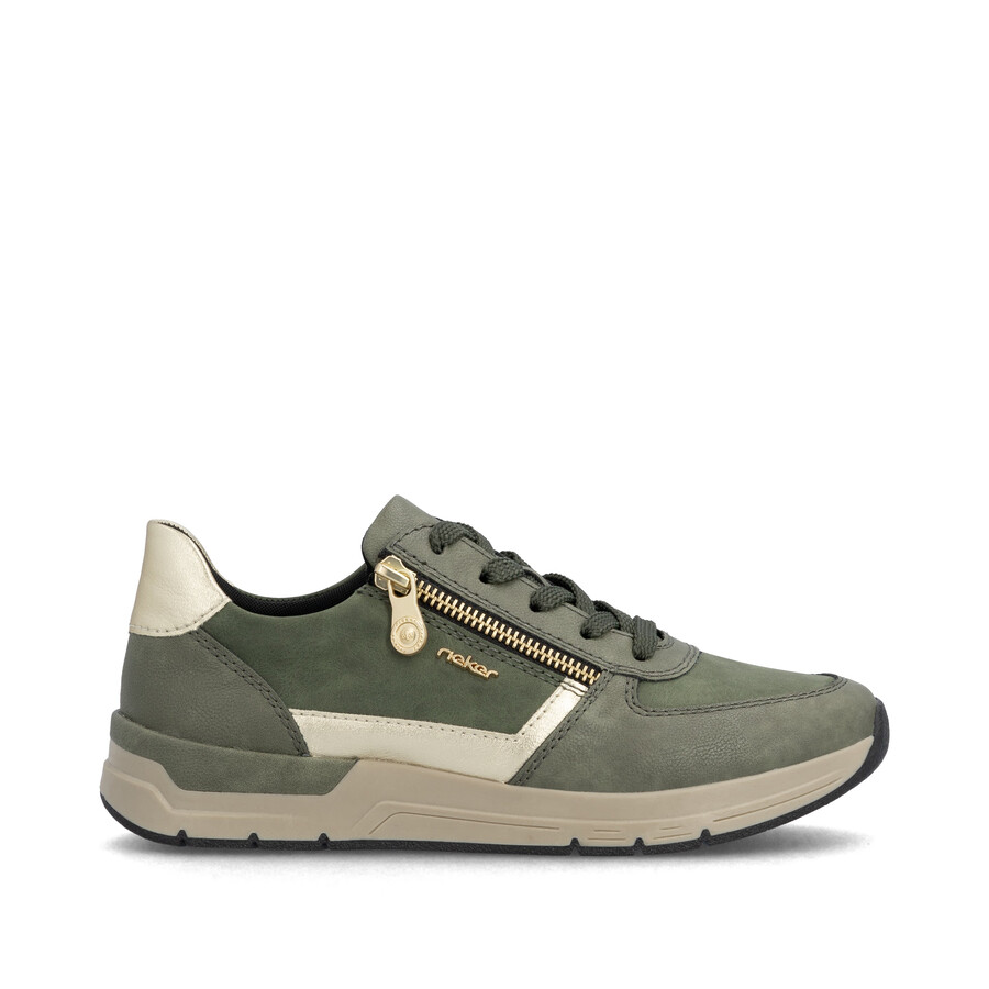 chaussures vertes à fermeture éclair pour femmes rieker 58902-54