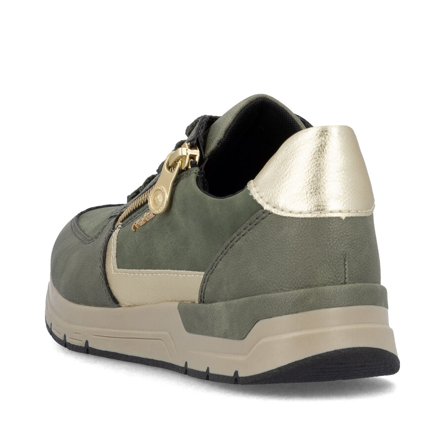 chaussures vertes à fermeture éclair pour femmes rieker 58902-54