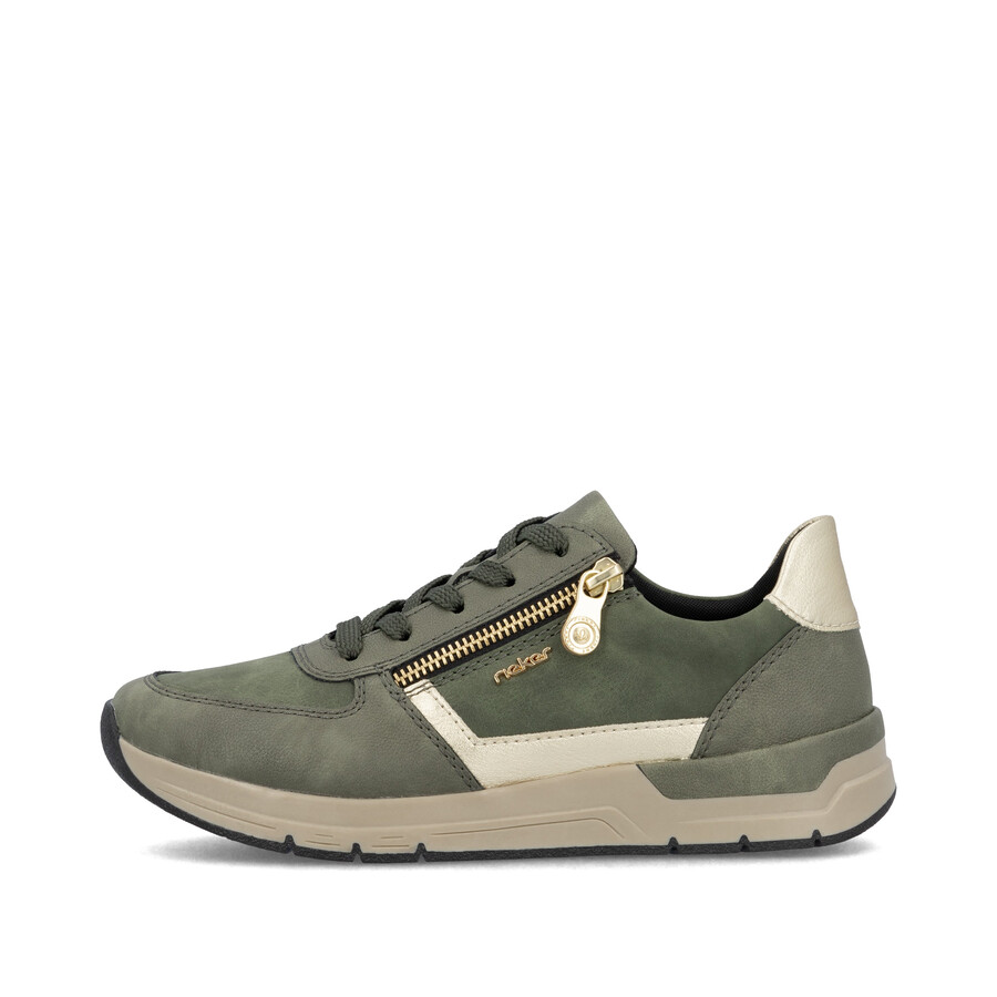 chaussures vertes à fermeture éclair pour femmes rieker 58902-54
