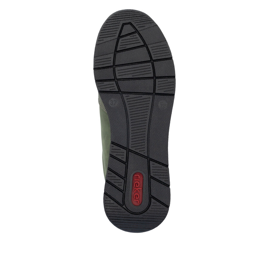 chaussures vertes à fermeture éclair pour femmes rieker 58902-54