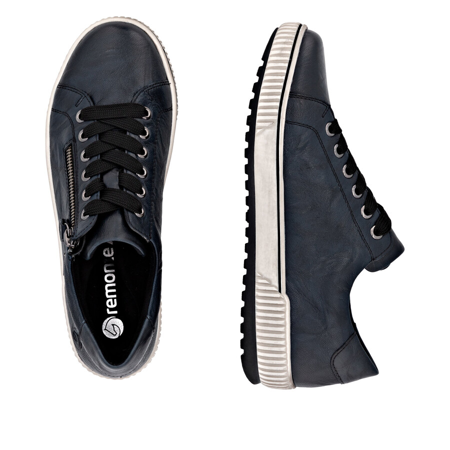 chaussures bleues à fermeture éclair pour femmes remonte d0700-15