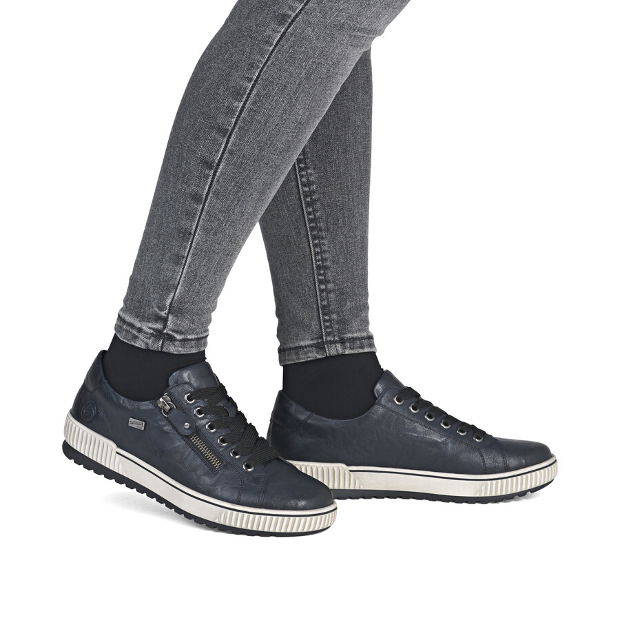 chaussures bleues à fermeture éclair pour femmes remonte d0700-15