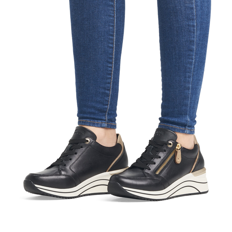 chaussures noires à fermeture éclair pour femmes remonte d0t03-01