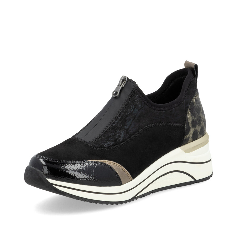 chaussures noires à fermeture éclair pour femmes remonte d0t08-02