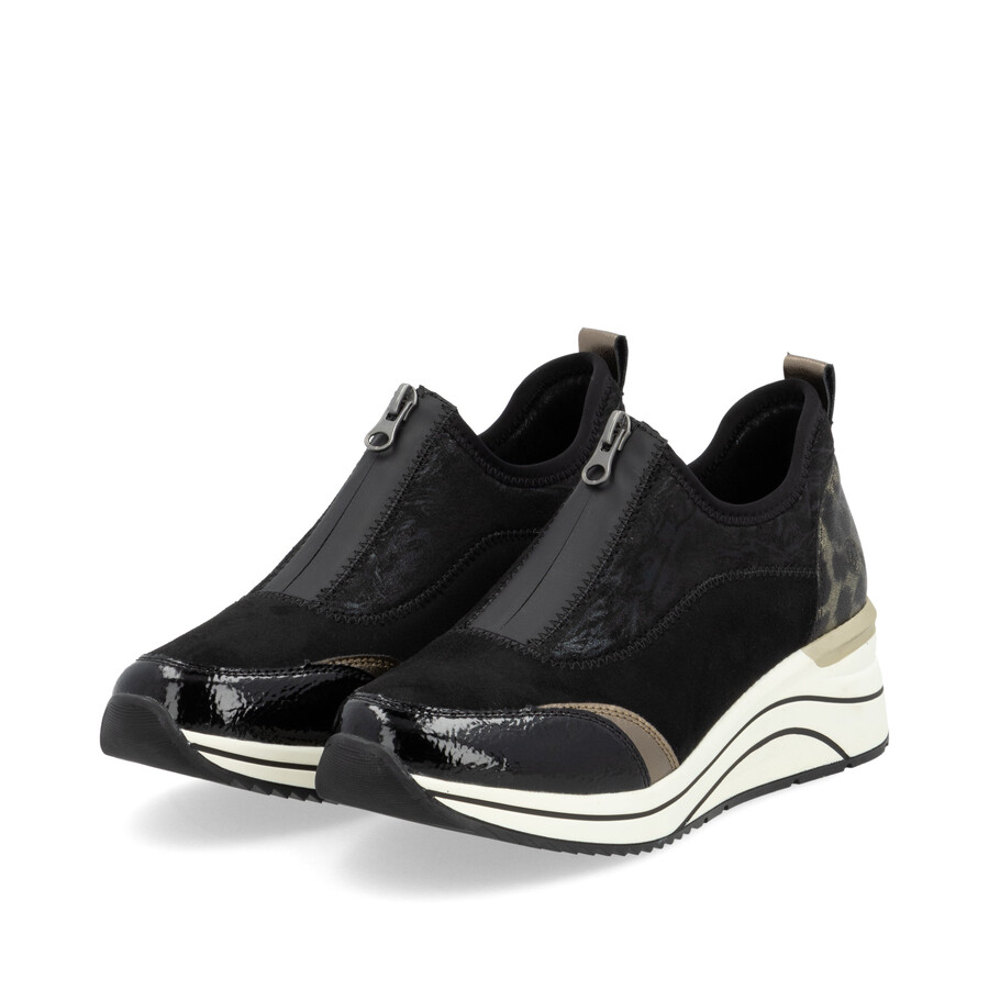 chaussures noires à fermeture éclair pour femmes remonte d0t08-02