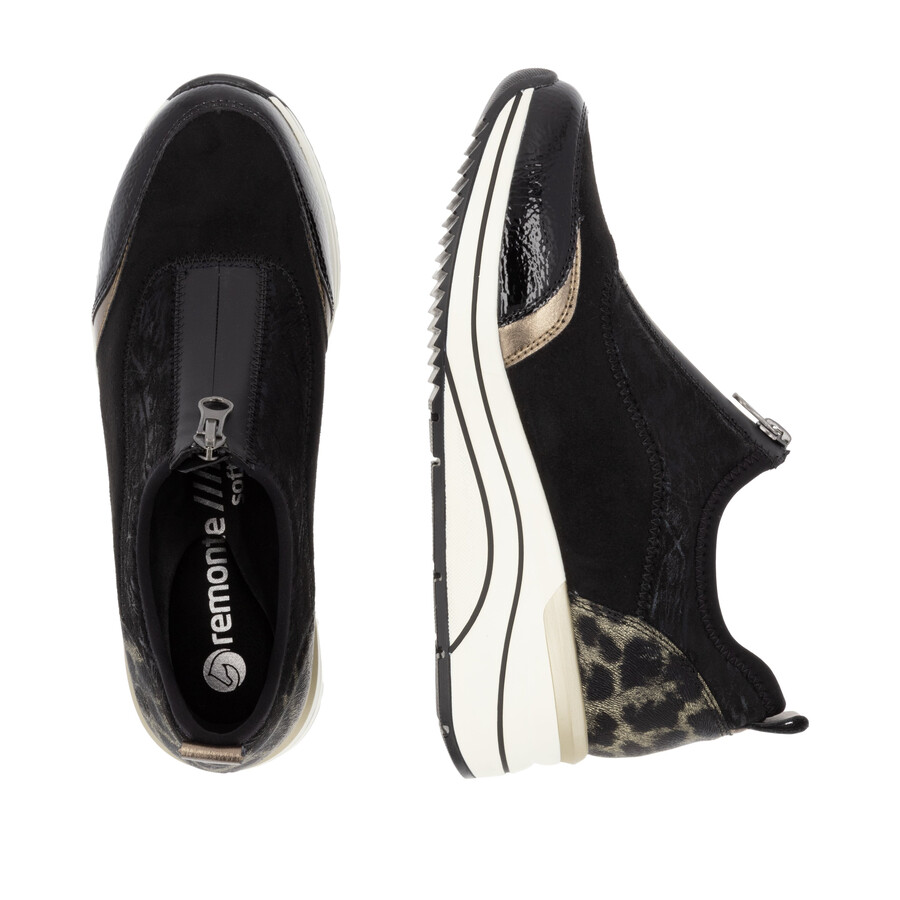 chaussures noires à fermeture éclair pour femmes remonte d0t08-02