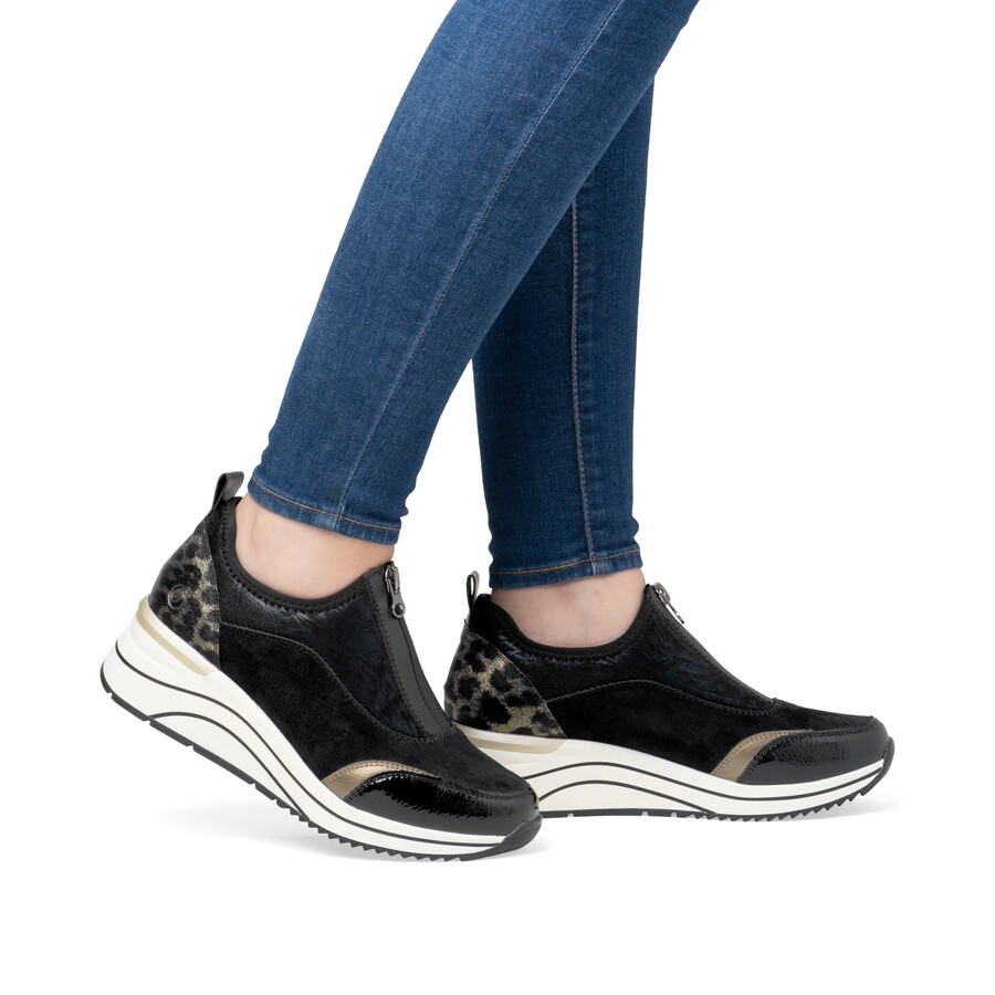 chaussures noires à fermeture éclair pour femmes remonte d0t08-02