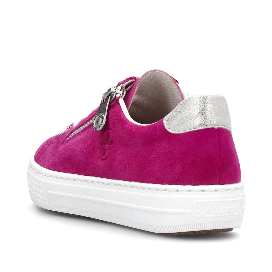 chaussures roses à fermeture éclair pour femmes rieker l59l1-31