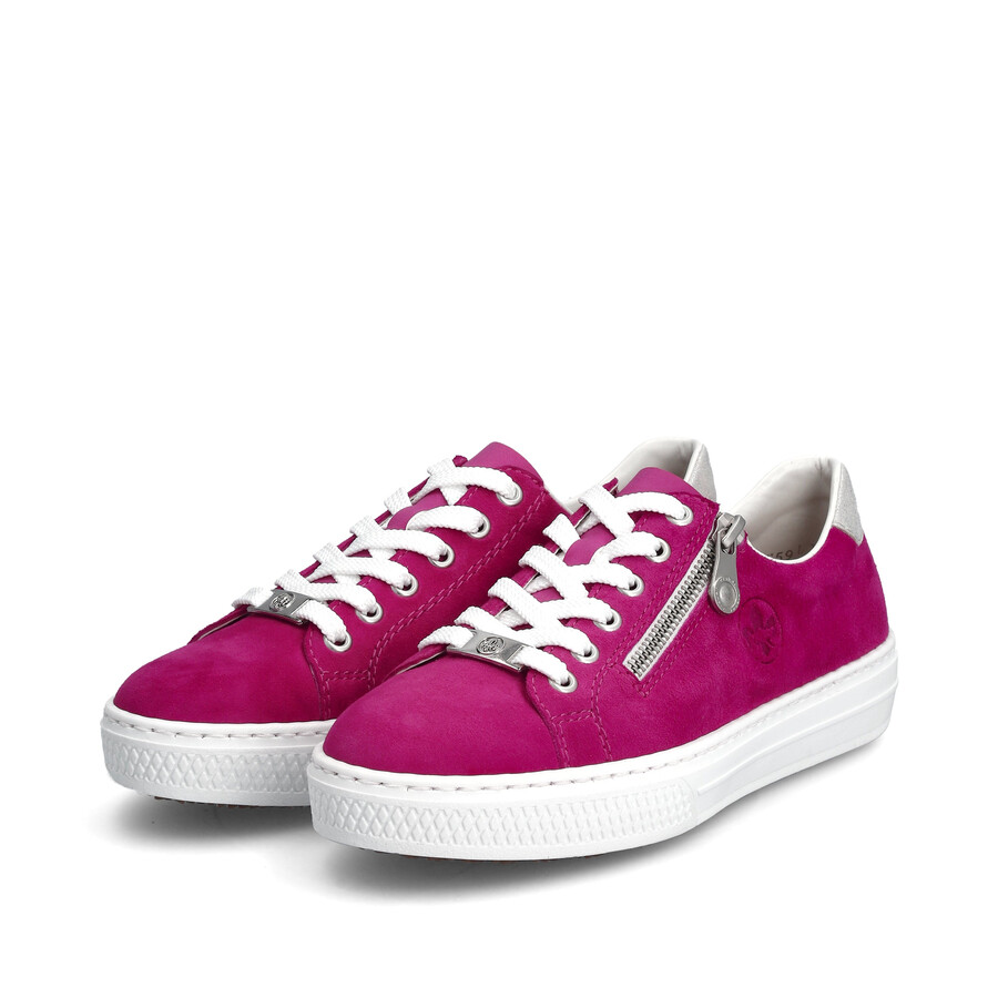 chaussures roses à fermeture éclair pour femmes rieker l59l1-31