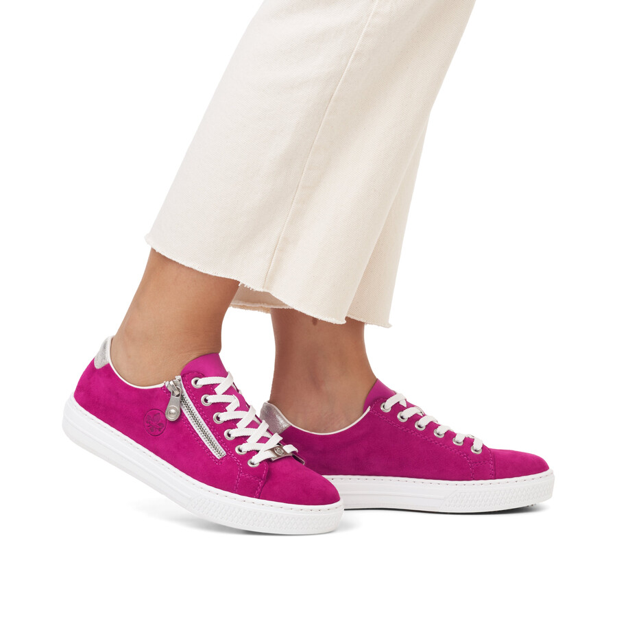 chaussures roses à fermeture éclair pour femmes rieker l59l1-31