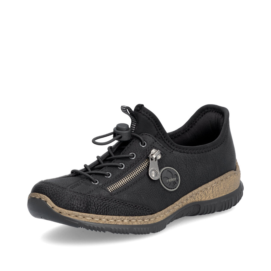 chaussures élastiques noires pour femmes rieker n3267-01