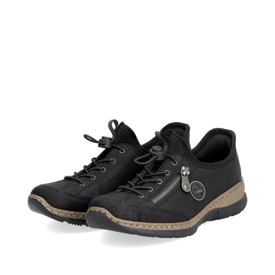 chaussures élastiques noires pour femmes rieker n3267-01