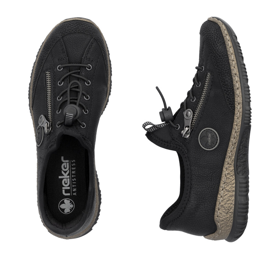 chaussures élastiques noires pour femmes rieker n3267-01