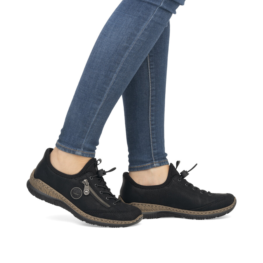 chaussures élastiques noires pour femmes rieker n3267-01