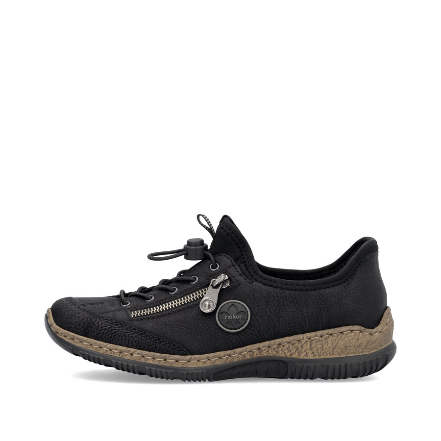 chaussures élastiques noires pour femmes rieker n3267-01