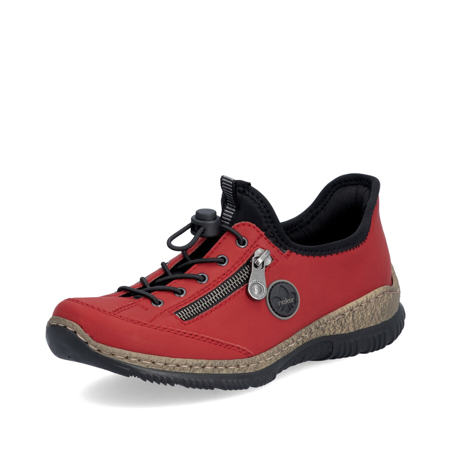 chaussures élastiques rouges pour femmes rieker n3267-33