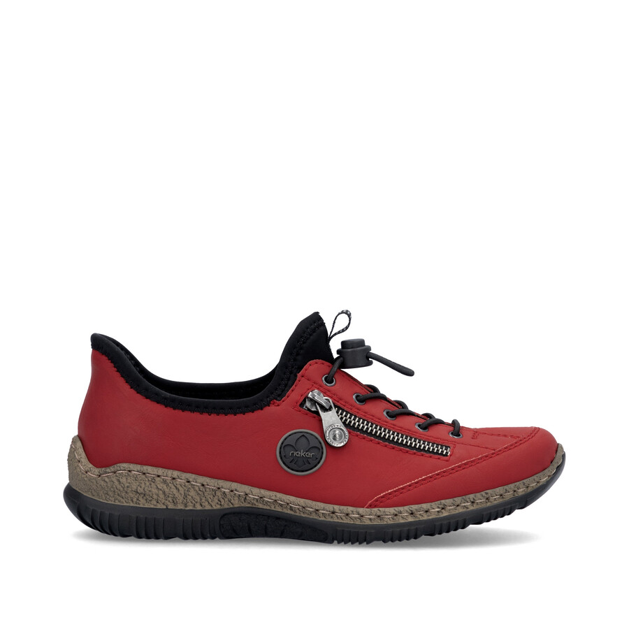 chaussures élastiques rouges pour femmes rieker n3267-33