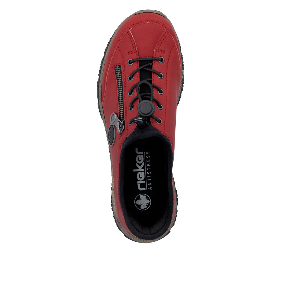 chaussures élastiques rouges pour femmes rieker n3267-33