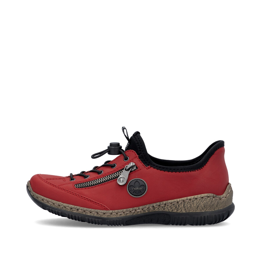 chaussures élastiques rouges pour femmes rieker n3267-33