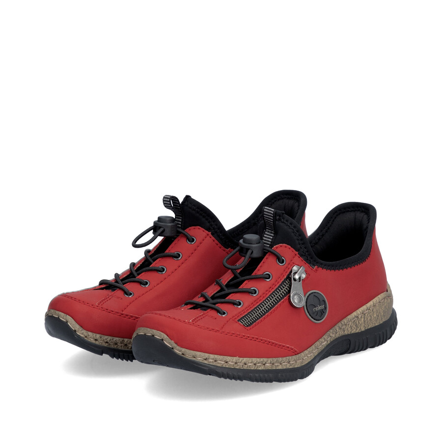 chaussures élastiques rouges pour femmes rieker n3267-33