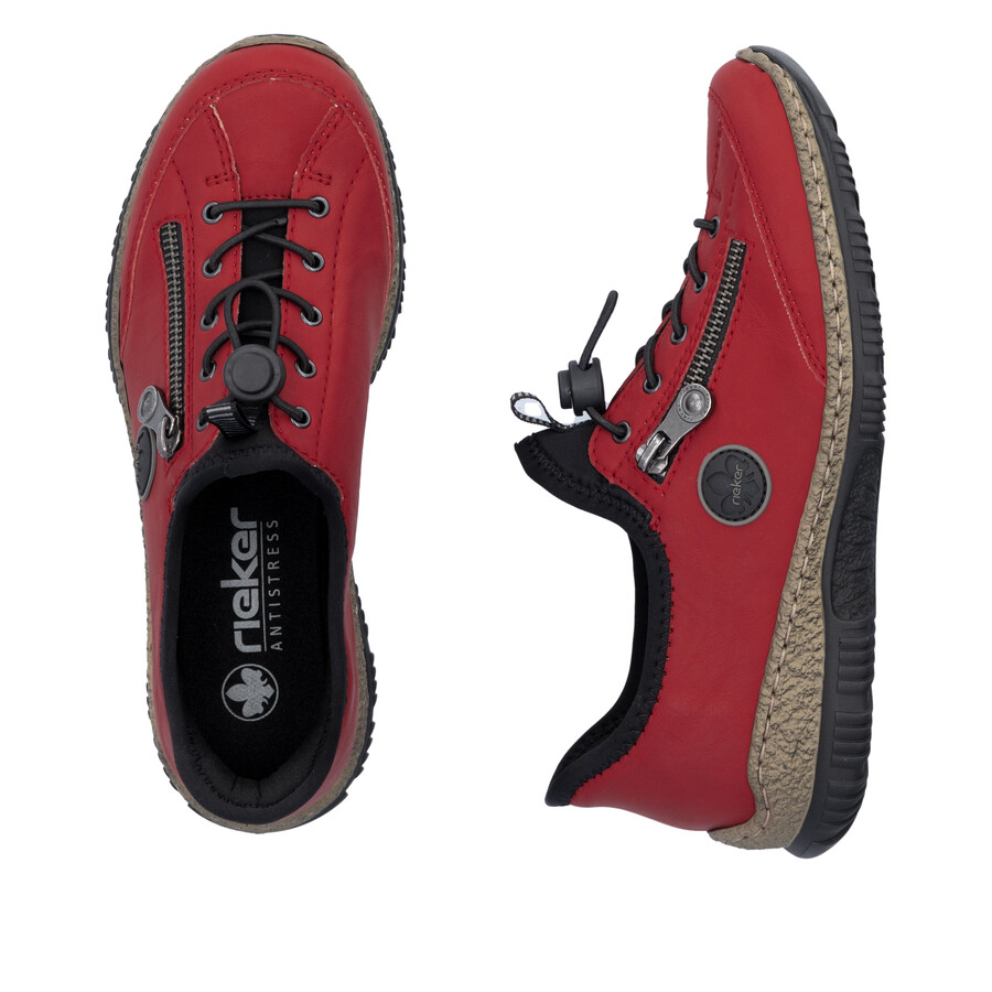 chaussures élastiques rouges pour femmes rieker n3267-33