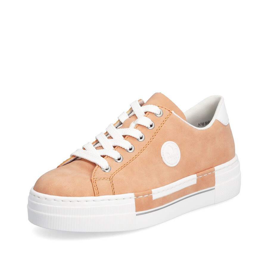 chaussures à lacets orange pour femmes rieker n49w1-38